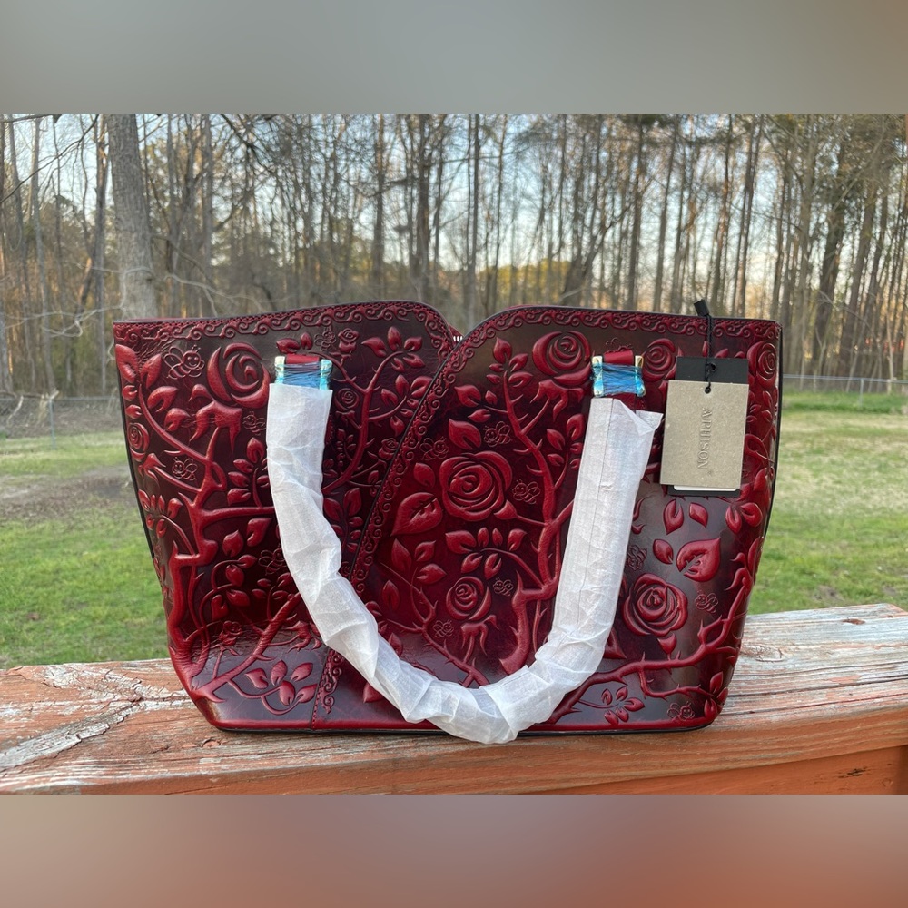 Embossed Real Genuine Leather Tote